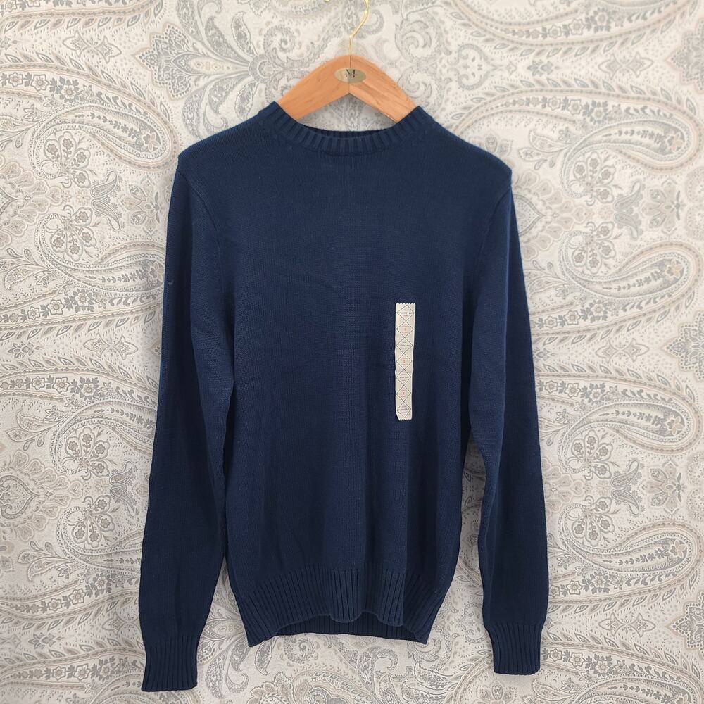 St Johns Bay Nautical Fisherman blue men's sweater size S Gorpcore Office